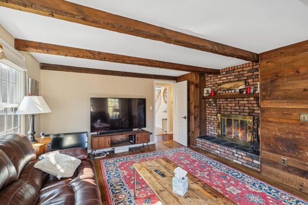 Fireplace, Interior, Living room, Wooden Beams, Wood Texture Flooring, Wooden Walls