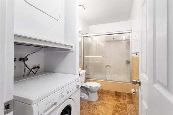 Bathroom, Glass Shower, Interior, Washer