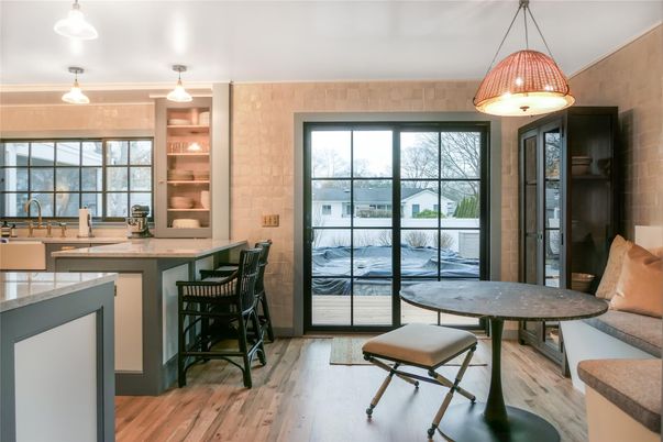 Interior, Kitchen, Pendant Lights, Wood Texture Flooring