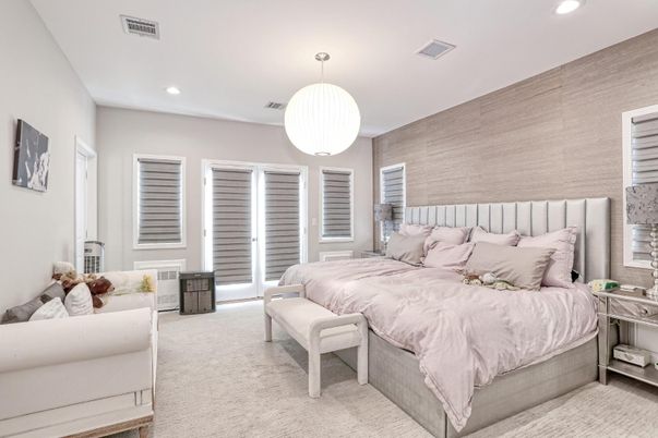 Bedroom, Interior, Pendant Lights, Recessed Lighting