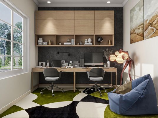 Home Office, Interior, Recessed Lighting