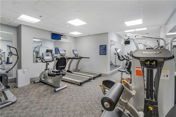 Fitness Equipment, Gym, Interior, Recessed Lighting