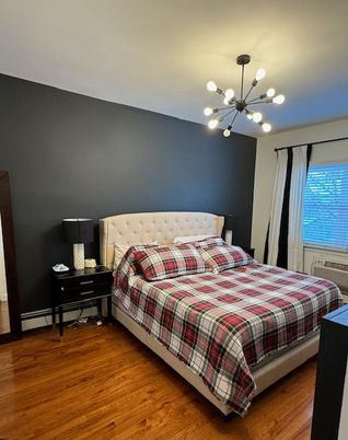 Bedroom, Interior, Pendant Lights, Wood Texture Flooring