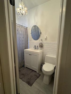Bathroom, Chandelier, Interior