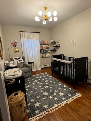 Bedroom, Interior, Pendant Lights, Wood Texture Flooring