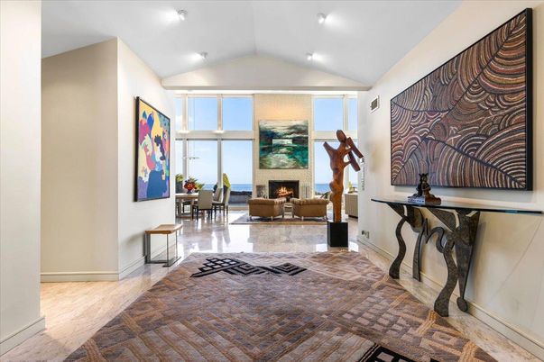 Dining room, Fireplace, Interior, Recessed Lighting