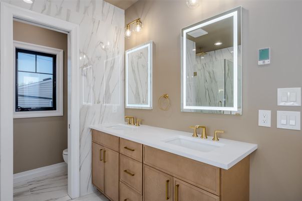 Bathroom, Dual Sink Vanities, Interior, Marble, Marble Walls