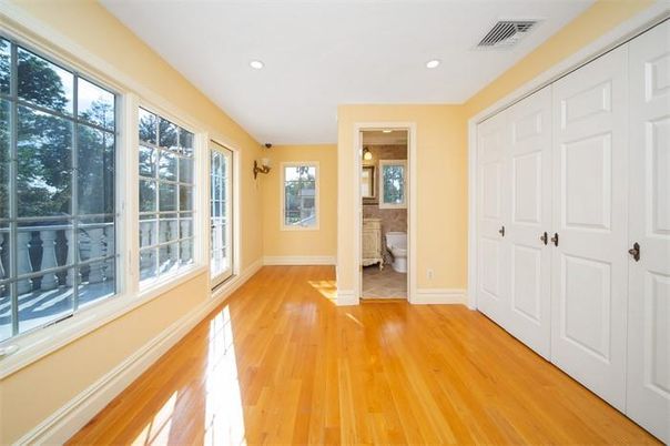 Bathroom, Empty room, Interior, Recessed Lighting, Wood Texture Flooring