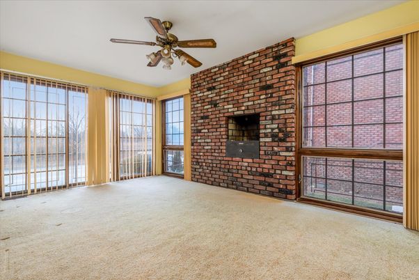 Empty room, Fireplace, Interior, Stone Walls