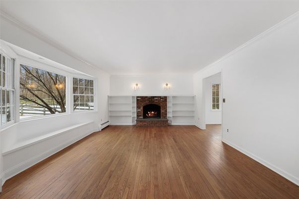 Empty room, Fireplace, Interior, Wood Texture Flooring