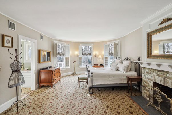 Bedroom, Fireplace, Interior