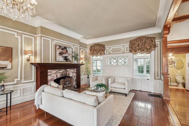Chandelier, Fireplace, Interior, Living room, Wood Texture Flooring