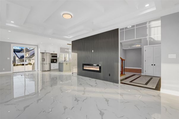Interior, Kitchen, Marble, Recessed Lighting, Stainless Steel Appliances