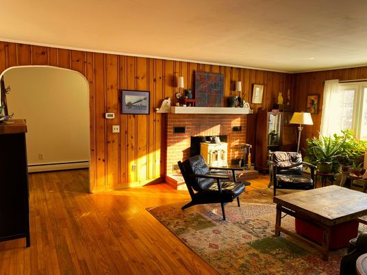 Fireplace, Interior, Living room, Wood Texture Flooring, Wooden Walls