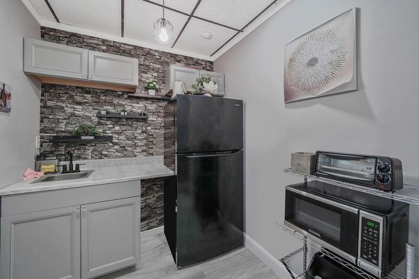 Interior, Kitchen, Pendant Lights, Wood Texture Flooring