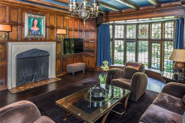 Chandelier, Fireplace, Interior, Living room, Wood Texture Flooring, Wooden Walls