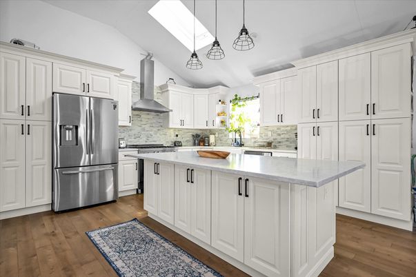 Interior, Kitchen, Pendant Lights, Stainless Steel Appliances, Wood Texture Flooring