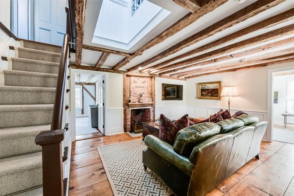 Fireplace, Interior, Living room, Wooden Beams, Wood Texture Flooring