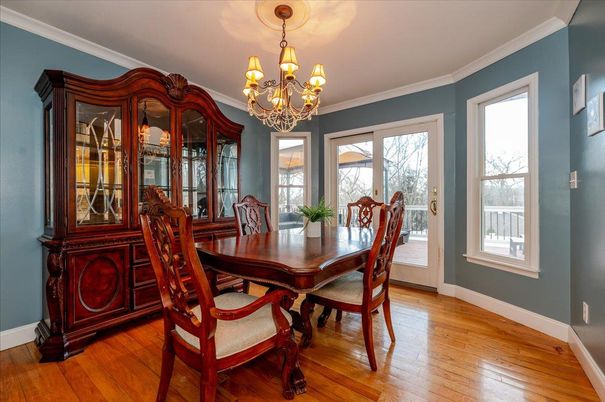 Chandelier, Dining room, Interior, Wood Texture Flooring