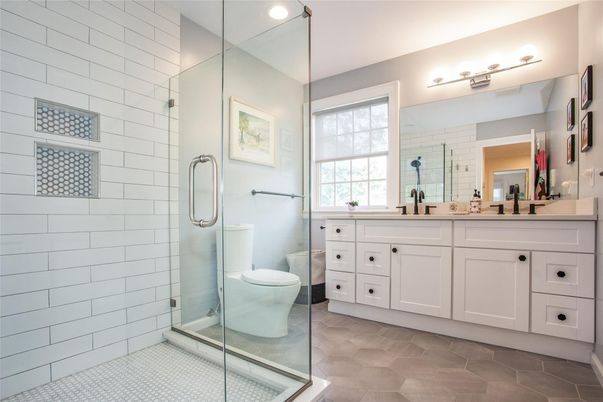 Bathroom, Dual Sink Vanities, Glass Shower, Interior