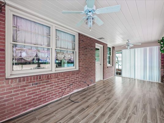 Empty room, Interior, Stone Walls, Wood Texture Flooring