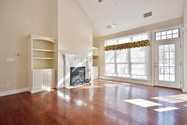 Empty room, Fireplace, Interior, Wood Texture Flooring