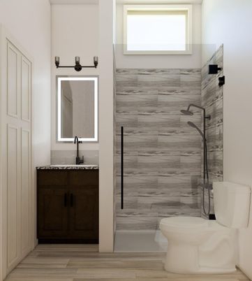 Bathroom, Free Standing Baths, Interior, Wood Texture Flooring