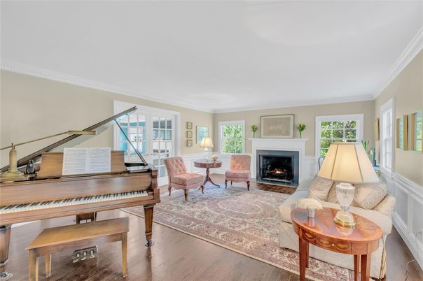 Fireplace, Interior, Living room, Piano, Wood Texture Flooring