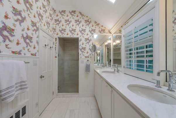 Bathroom, Dual Sink Vanities, Glass Shower, Interior, Marble