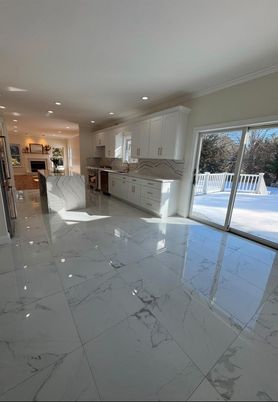 Interior, Kitchen, Marble, Recessed Lighting, Stainless Steel Appliances
