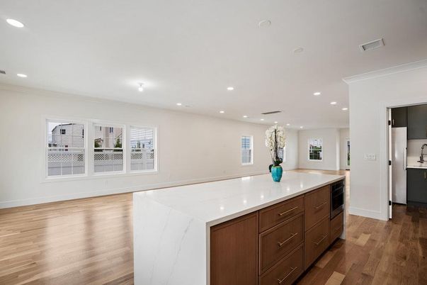 Interior, Kitchen, Recessed Lighting, Wood Texture Flooring