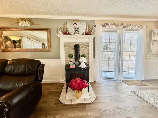 Fireplace, Interior, Wood Texture Flooring