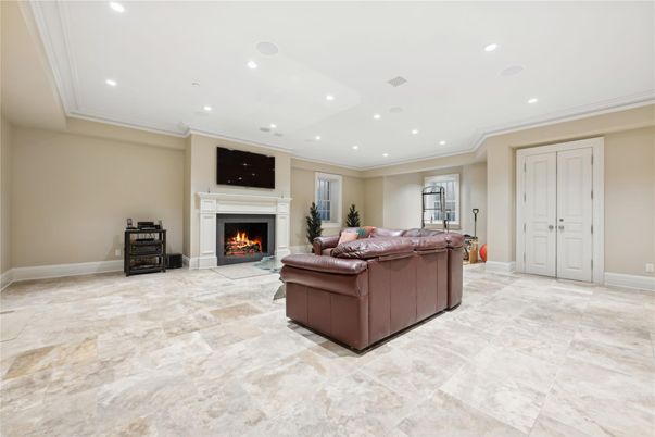Fireplace, Hot Tub, Interior, Living room, Recessed Lighting