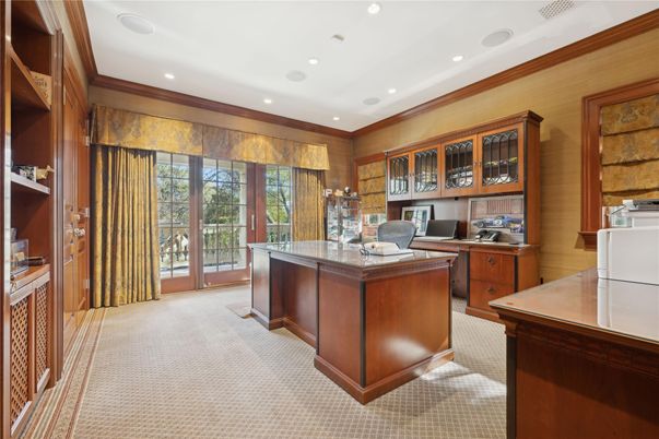 Home Office, Interior, Recessed Lighting, Wooden Walls