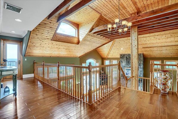 Chandelier, Interior, Recessed Lighting, Wooden Beams, Wooden Ceilings, Wood Texture Flooring