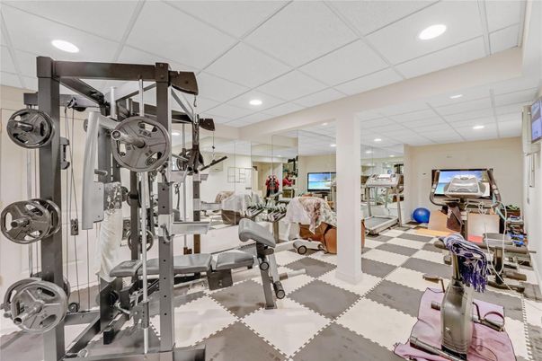 Fitness Equipment, Gym, Interior, Recessed Lighting