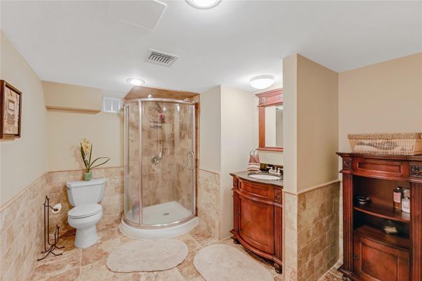 Bathroom, Glass Shower, Interior, Stone Walls