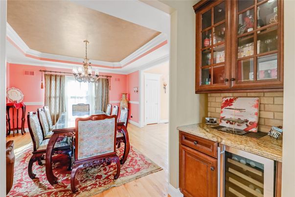 Chandelier, Dining room, Interior, Wood Texture Flooring