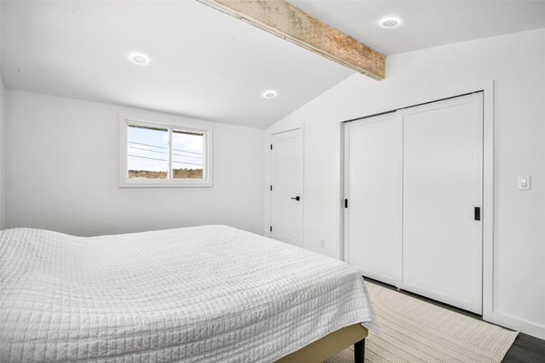 Bedroom, Interior, Recessed Lighting, Wooden Beams