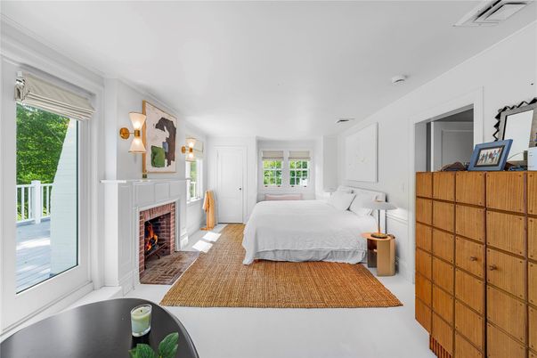 Bedroom, Fireplace, Interior