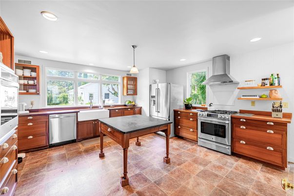 Interior, Kitchen, Pendant Lights, Recessed Lighting, Stainless Steel Appliances