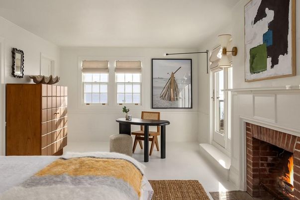Bedroom, Fireplace, Interior