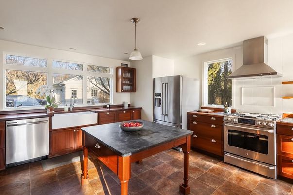 Interior, Kitchen, Pendant Lights, Recessed Lighting, Stainless Steel Appliances