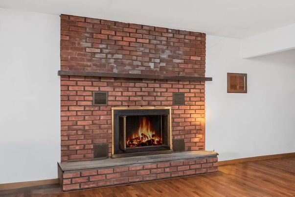 Fireplace, Interior, Stone Walls, Wood Texture Flooring