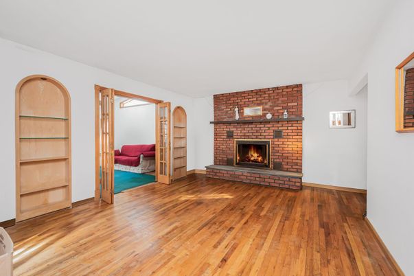 Fireplace, Interior, Stone Walls, Wood Texture Flooring