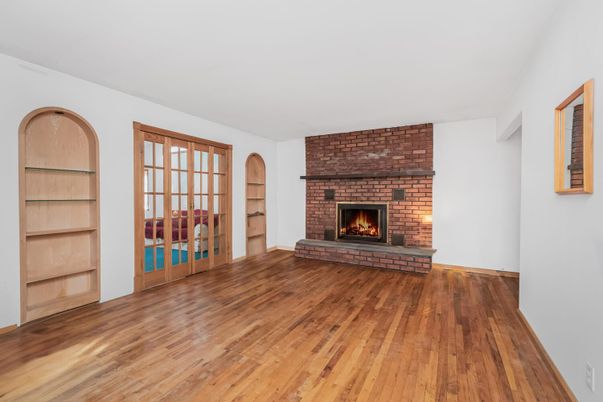 Empty room, Fireplace, Interior, Wood Texture Flooring