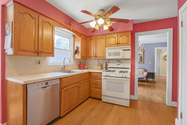 Interior, Kitchen, Stainless Steel Appliances, Wood Texture Flooring