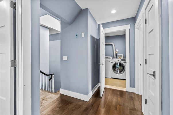 Interior, Recessed Lighting, Utility Closets, Washer, Wood Texture Flooring