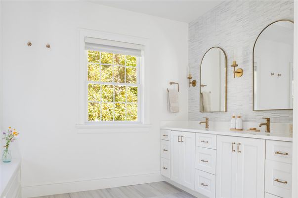Bathroom, Dual Sink Vanities, Interior, Wood Texture Flooring