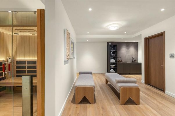 Interior, Recessed Lighting, Wood Texture Flooring, Wooden Walls